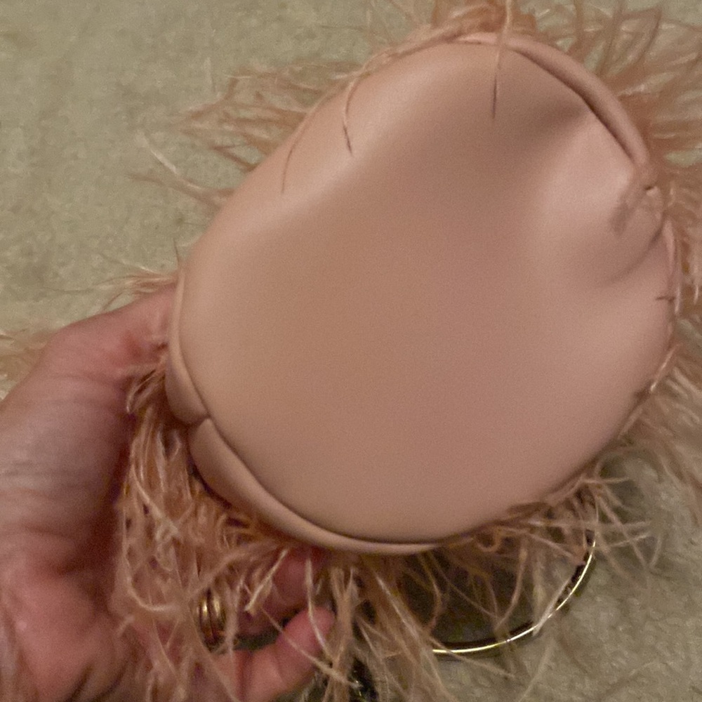 Anthropologie Evelyn feather bucket bag. NWOT - Picture 3 of 5